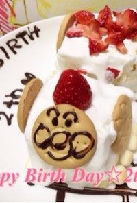 2歳誕生日♡アンパンマン機関車ケーキ