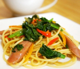 簡単!ほうれん草のにんにく和風醤油パスタ