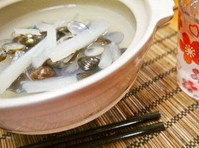 低カロリー高栄養糖尿病患者にしじみ大根鍋