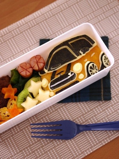 クルマのキャラ弁当☆新型MINI車の弁当の写真