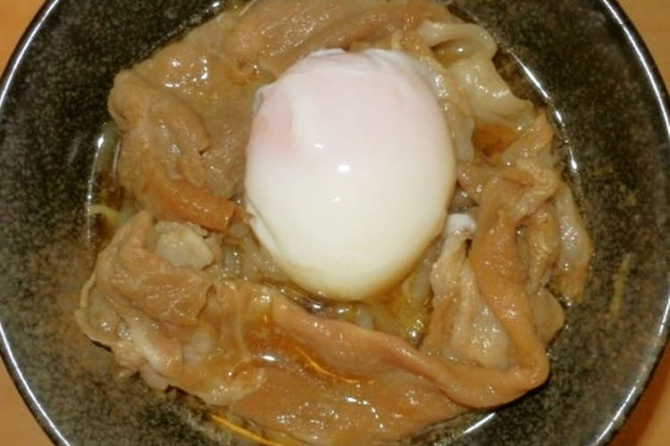 旨い 豚丼 もやしと温泉卵で簡単丼ぶり レシピ 作り方 By Nabe 3 クックパッド 簡単おいしいみんなのレシピが355万品