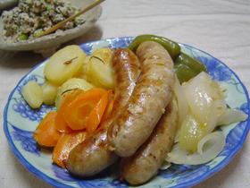 チョリソーと野菜の蒸し煮