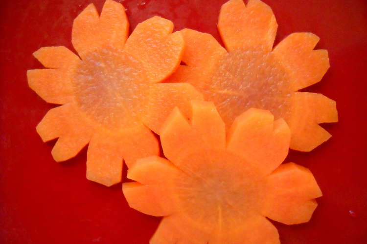 花にんじん だいこんの切り方 レシピ 作り方 By Fuchandesu クックパッド 簡単おいしいみんなのレシピが365万品