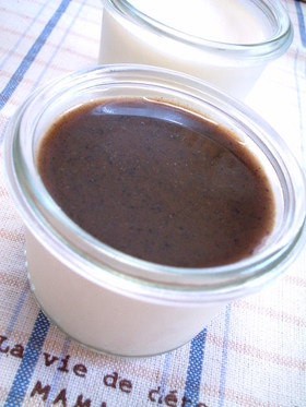 ☆そら豆プリンの黒ごまソース☆