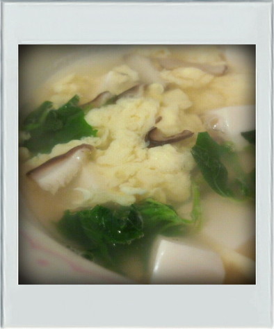 ■簡単朝昼■豆腐もろへいや卵スープ☆減量の写真