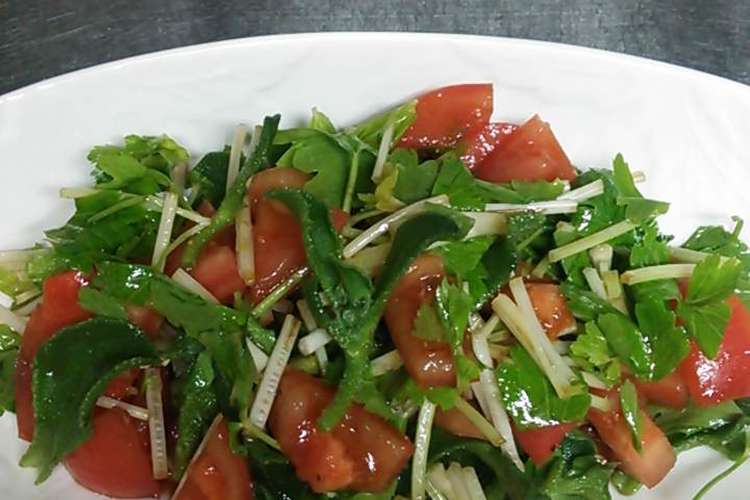 トマトとホワイトセロリのサラダ レシピ 作り方 By かずkitchen クックパッド