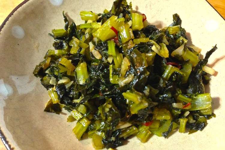 ごはんのお供 かぶの葉のピリ辛炒め レシピ 作り方 By Gizzards クックパッド 簡単おいしいみんなのレシピが370万品