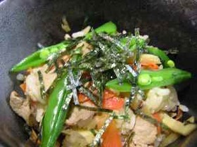 豚肉ゴボウえんどうの混ぜご飯