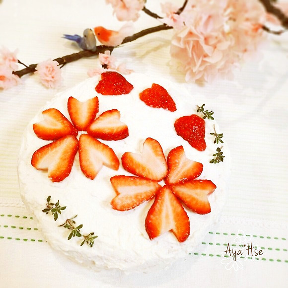 4月生まれｻﾝの❀桜のバースデーケーキ❀の画像