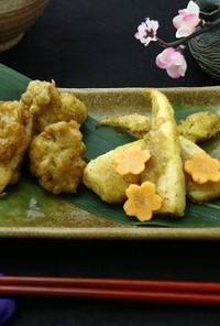 簡単！筍と鶏の柚子胡椒風味の天ぷら