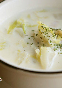 白菜と長ねぎの濃厚豆乳スープ