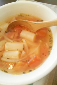 ホワイトアスパラとトマトのスープ