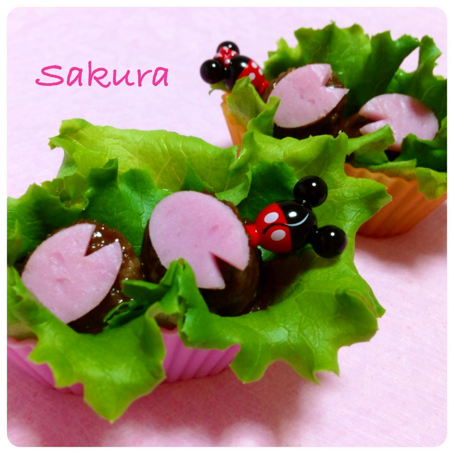 ✿かわいいお弁当 桜のミートボール✿の画像