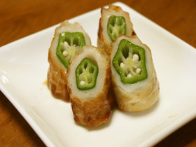 お弁当に♪竹輪オクラの照り焼き