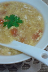 カニとトマトの中華風スープ