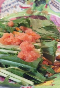 おつまみに最適！水菜と明太子のサラダ