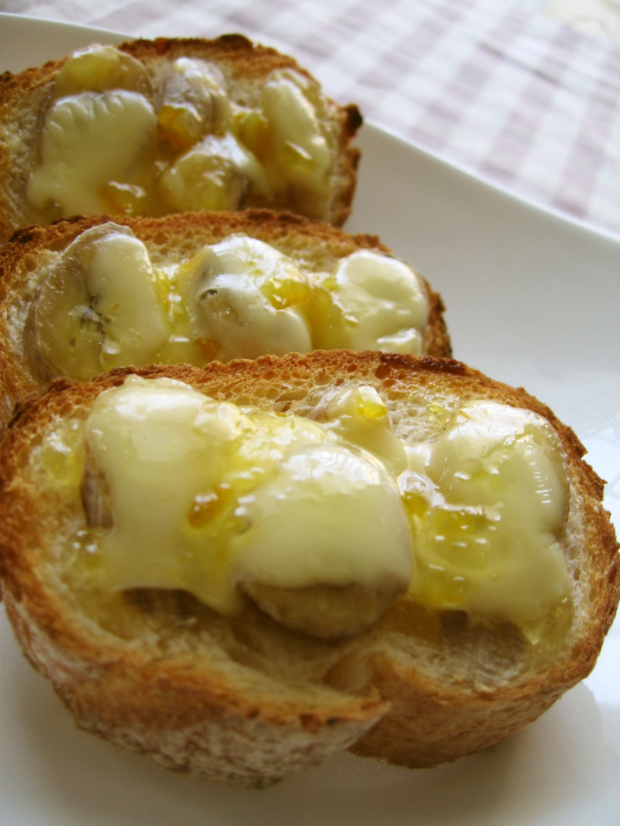 簡単朝食マーマレードバナナチーズトーストの画像