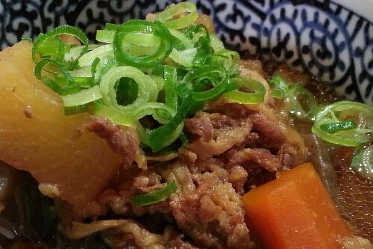 簡単 牛こま肉で土手焼き風煮込み レシピ 作り方 By ねいろママ クックパッド