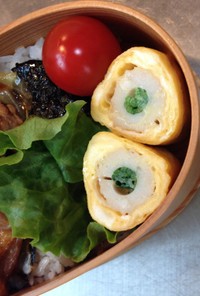 お弁当に♪ほうれん草ｉｎ竹輪の卵焼き