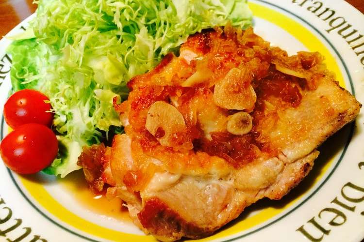 簡単 鶏もも照焼きにんにくソースがらめ レシピ 作り方 By Kakokako49 クックパッド