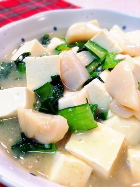 ホタテ貝柱と木綿豆腐の塩あんかけ