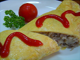 ひき肉とポテトのクリーミーオムレツ