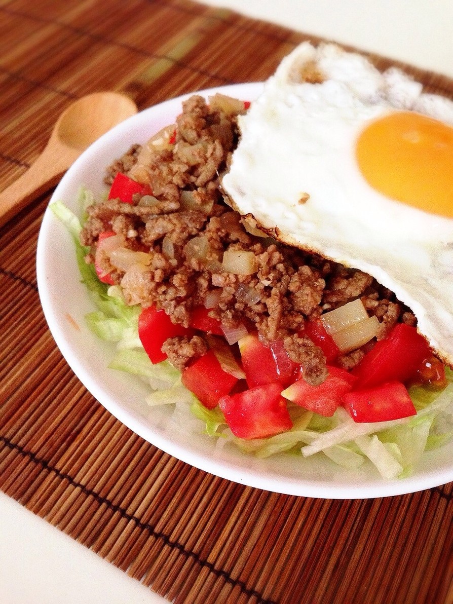 タコライス風♪ひき肉とトマトのさっぱり丼の画像