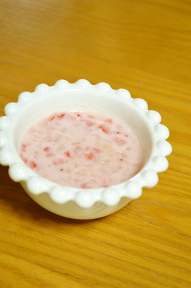 離乳食*中期~『高野豆腐入り苺ミルク』