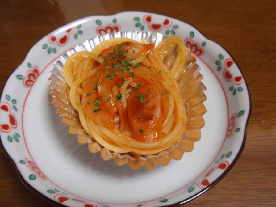 お弁当に簡単トマトスパゲッティの画像