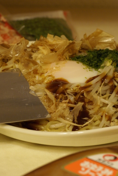 もやし∮広島焼風な食べ方の写真