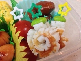 お弁当に♪*くる②ちくわと枝豆のピック*