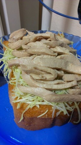 筋肉育成!胸肉さっぱりポン酢トースト!