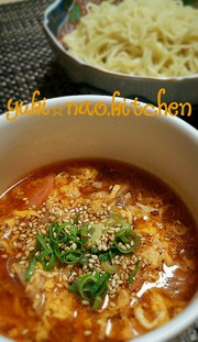 ☆激うまピリ辛だれ♪我が家のつけ麺☆の写真