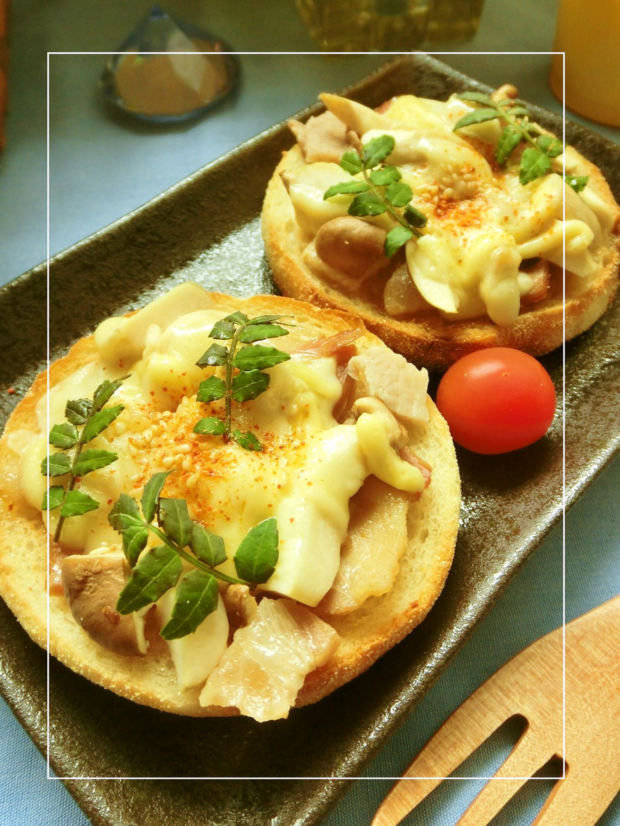 山椒香る❀　叉焼×エリンギのトーストの画像