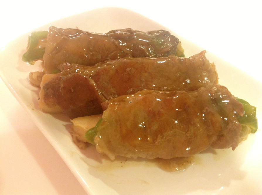 美味タレ☆筍の牛肉巻/チンジャオロール♪の画像