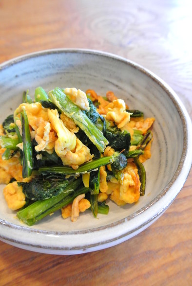 小松菜と卵のポン酢炒めの写真