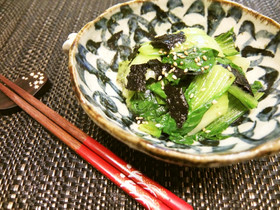 鉄分補給★レンジで青梗菜と海苔のナムル