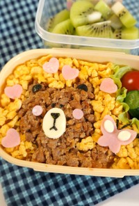 簡単キャラ弁☆ブラウンの二色弁当