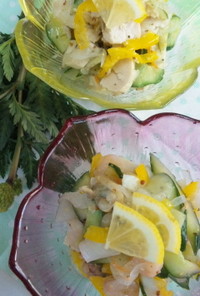 新玉葱と鶏のマリネ風サラダ