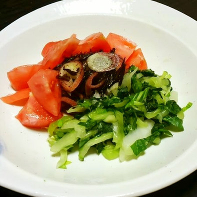 青梗菜とひじき・茗荷の和風サラダ♪の写真