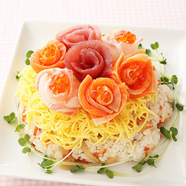 花束ちらし寿司の画像