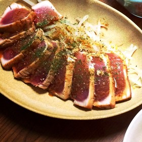 簡単☆びんちょうマグロのレアステーキ