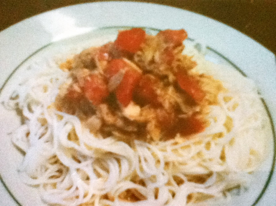ツナとトマトのぶっかけ素麺の画像
