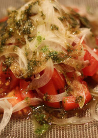 簡単新たまねぎとトマトの健康サラダ