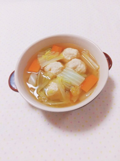 簡単ヘルシー♩鶏団子と白菜のカレースープの写真