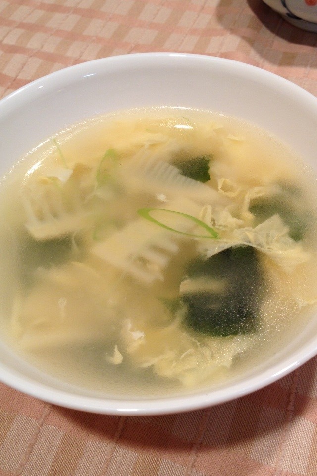 旬の味をおいしく〜筍のかき玉スープの画像
