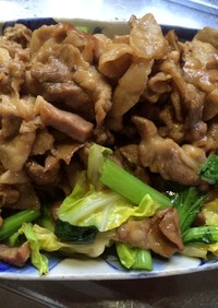豚肉と小松菜の甘辛炒め