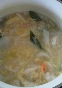 豆腐でふわふわ鶏団子の生姜スープ