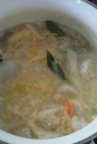 豆腐でふわふわ鶏団子の生姜スープ