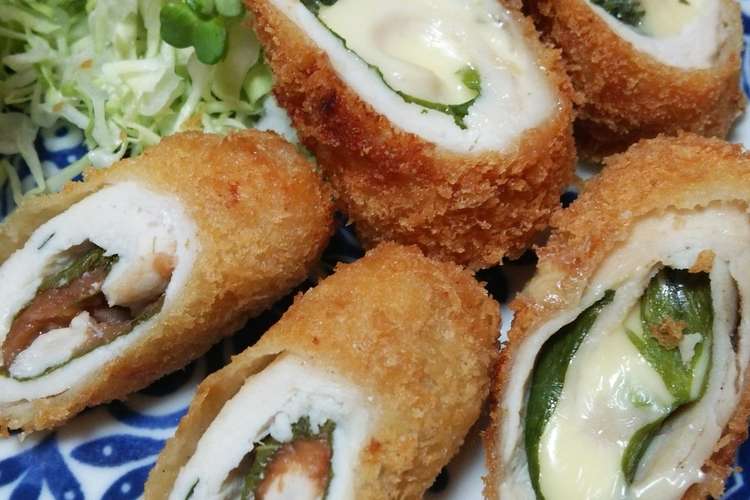 ささみロールフライ しそチーズ 梅しそ レシピ 作り方 By Ku Kitchen クックパッド 簡単おいしいみんなのレシピが352万品